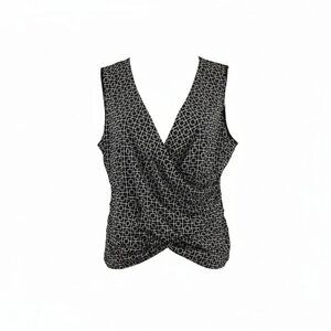 Black and White Geometric Women's Top